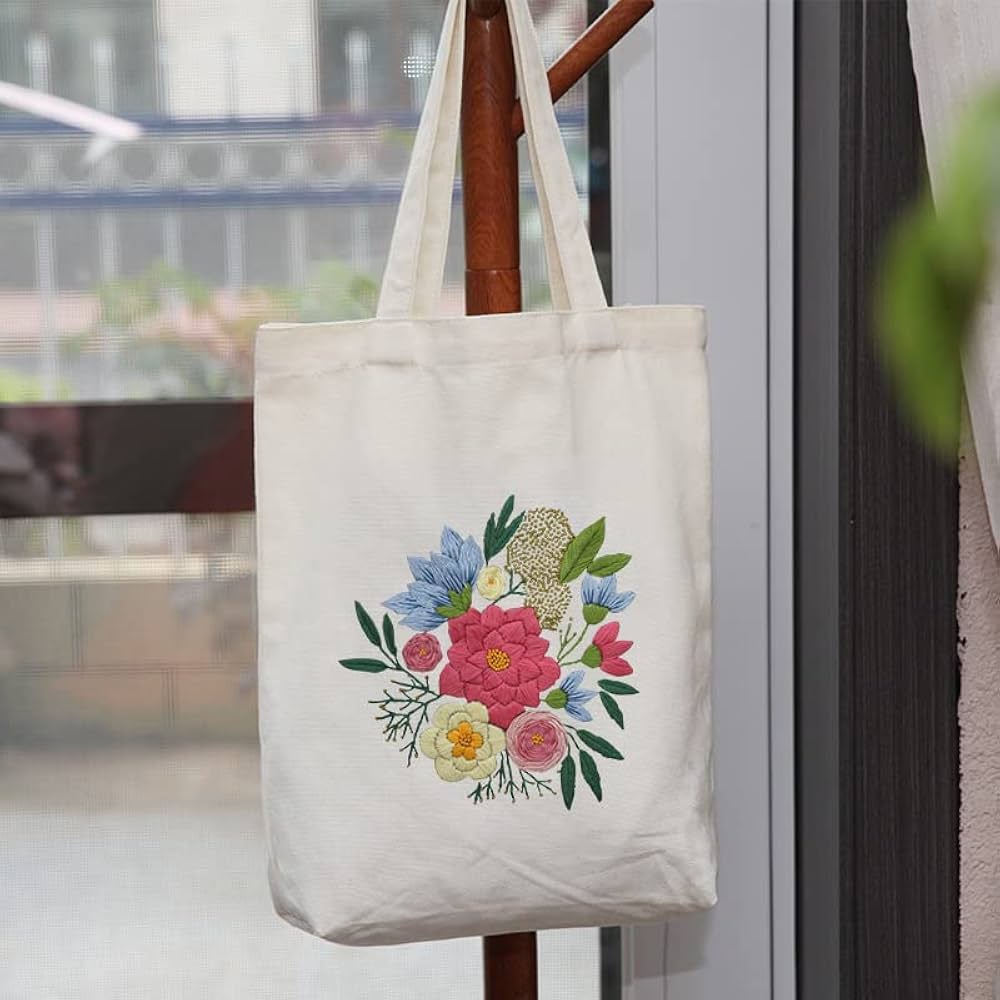 Amazon | 刺繍キット 初心者 セット 花 刺しゅう キャンバス